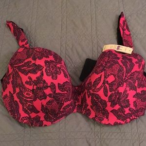 Pink and black Lane Bryant Cacique bra size 38G
